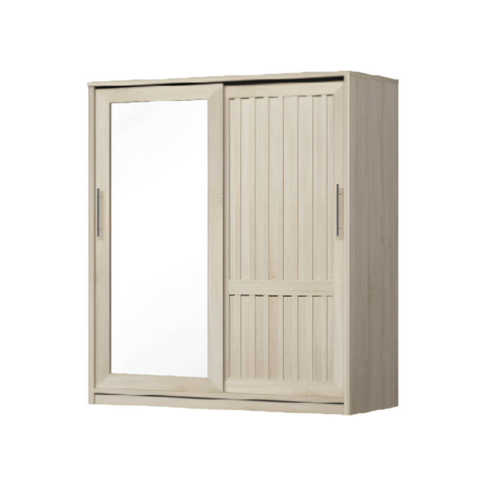 ตู้เสื้อผ้าบานเลื่อนกระจกเงา WISDOM DESIGN FURNITURE รุ่น W18SLM 180 ซม. สีโซลิค_1